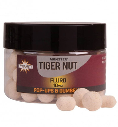 Бойлы плавающие Dynamite Baits White Fluro Pop Ups & Dumbells Monster Tigernut