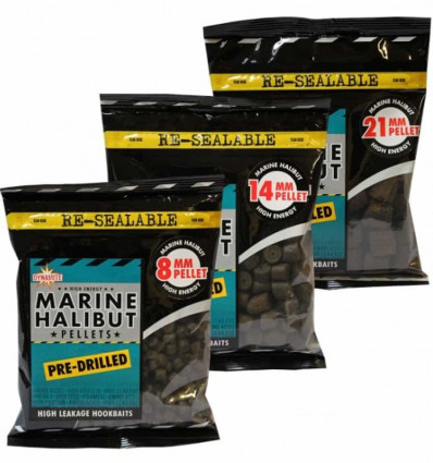 Пеллетс насадочный Dynamite Baits Drilled Marine Halibut Pellets 350 g