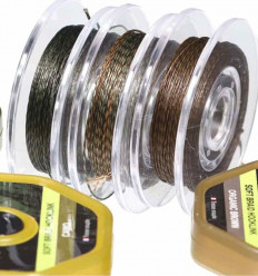 Поводковый материал без оплётки Ridge Monkey RM-Tec Soft Braid Hooklink Weed Green 25lb 20м