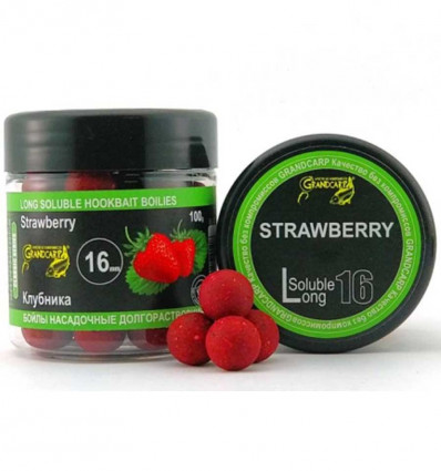 Бойлы насадочные долгорастворимые Grandcarp КЛУБНИКА серия CLASSIC, 100 г