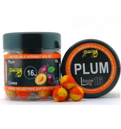 Бойлы насадочные долгорастворимые Grandcarp СЛИВА серия ATTRACT, 100 г