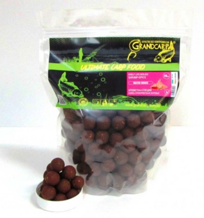 Бойлы прикормочные вареные Grandcarp КРЕВЕТКА•СПЕЦИИ серия TACTIC Ø20 мм, 1 кг