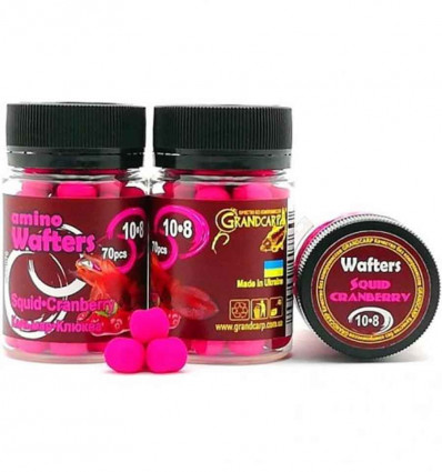 Бойлы нейтральной плавучести Grandcarp Amino Wafters Squid•Cranberry (Кальмар Клюква)