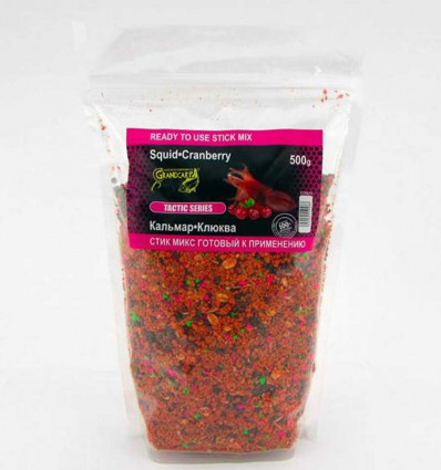 Стик микс готовый к применению Grandcarp КАЛЬМАР•КЛЮКВА серия TACTIC 500 г