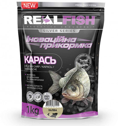 Прикормка для рыбалки REAL FISH Карась ХАЛВА, 1кг