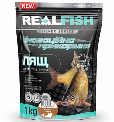 Прикормка для рыбалки REAL FISH Лещ КОРИЦА ВАНИЛЬ, 1 кг