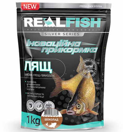Прикормка для рыбалки REAL FISH Лещ ШОКОЛАД, 1 кг