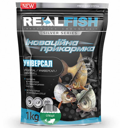 Прикормка для рыбалки REAL FISH Универсал СПЕЦИИ, 1 кг