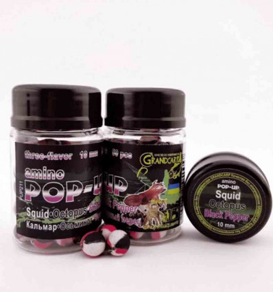 Амино поп ап КАЛЬМАР•ОСЬМИНОГ•ЧЕРНЫЙ ПЕРЕЦ Grandcarp Ø10 мм