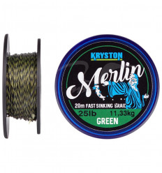 Поводковый материал Kryston Merlin Fast Sinking Supple Braid 20 м Weed Green