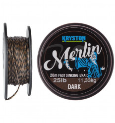 Поводковий матеріал Kryston Merlin Fast Sinking Supple Braid 20 м Weed Green