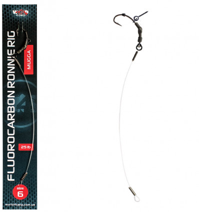 Готовый поводок W4C из флюорокарбона FLUOROCARBON RONNIE RIG (ронни риг), крючок MUGGA