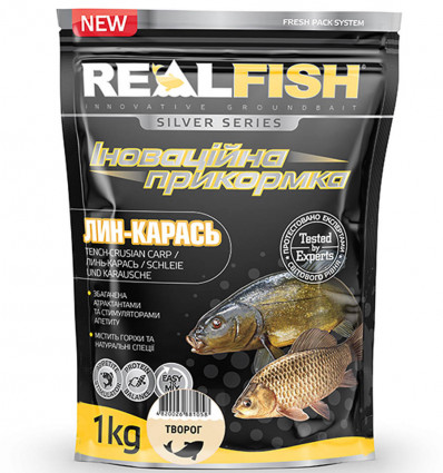 Прикормка для рыбалки REAL FISH Линь-Карась КРАСНЫЙ ЧЕРВЬ, 1 кг