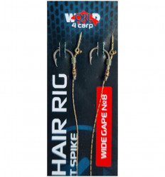 Готовий повідець W4C волосінь з голкою METHOD hair rig with spike, гачок WIDE GAPE