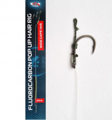 Готовий флюорокарбоновий повідець з м'яким волосом для поп W4C FLUOROCARBON POP UP HAIR RIG, гачок WIDE GAPE