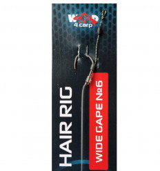 Готовий флюорокарбоновий повідець з м'яким волосом W4C FLUOROCARBON HAIR RIG, гачок WIDE GAPE