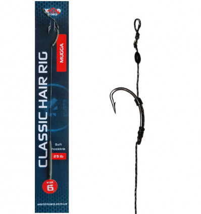 Готовый поводок W4C с волосом CLASSIC hair rig, крючок MUGGA