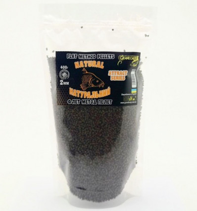 Флет метод пеллет Grandcarp НАТУРАЛЬНЫЙ серии ATTRACT Ø2 мм. 400 г