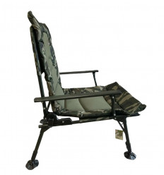 Кресло рыболовное с подлокотниками и рулируемой спинкой CZ Full Comfort Boilie Armchair Camou/Fleece 150+ кг