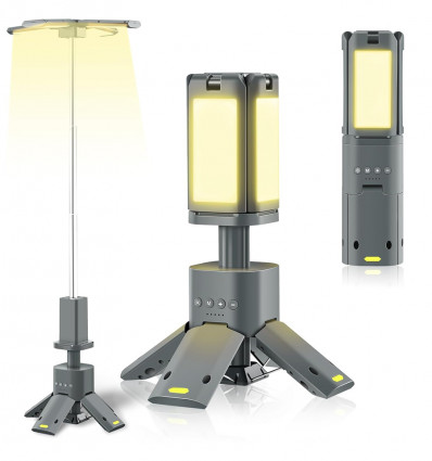 Телескопический аккумуляторный LED-фонарь для кемпинга с PowerBank 14000 mAh 6000 lm