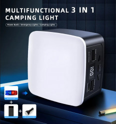 Багатофункціональний кемпінговий LED-ліхтар 3 в 1 з функцією PowerBank 18000 mAh 1200 lm