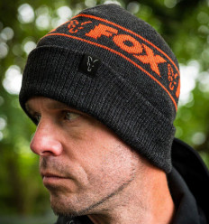 Шапка фирменная Fox Collection Beanie Hat Black & Orange