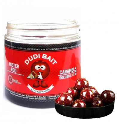 Бойли Dudi Bait Caramele насадочні розчинні в дипі Mister Red Super Hot 100 г