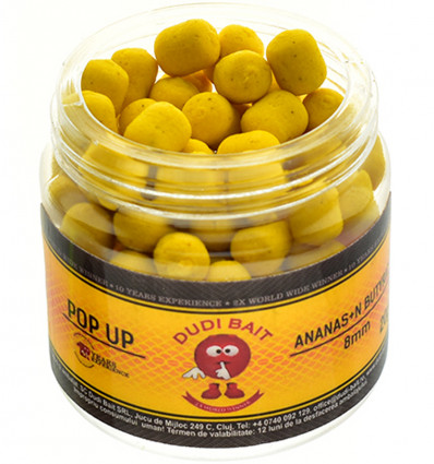 Бойлы Dudi Bait Pop Up плавающие Ананас - Масляна кислота