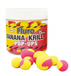 Бойлы плавающие Dynamite Baits Two Tone Fluro Banana & Krill Pop-Ups