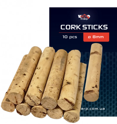 Пробкові палички для рыболовлі W4C CORK STICKS Ø 8 мм, 10шт