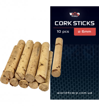 Пробкові палички для рыболовлі W4C CORK STICKS Ø 6 мм, 10шт