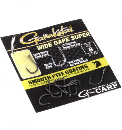 Крючок GAMAKATSU G-CARP WIDE GAPE SUPER, 10 шт
