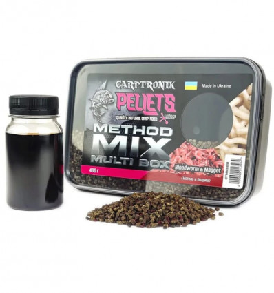 Метод микс Carptronik Method Mix Multi Box - Bloodworm/Maggot (Мотыль/Опарыш) 400г